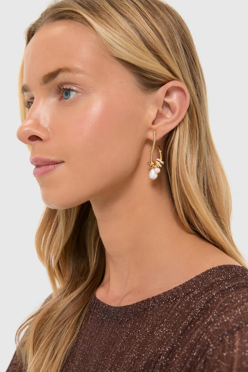 Pearl and Gold Charm Giselle Earrings | Tuckernuck (US)