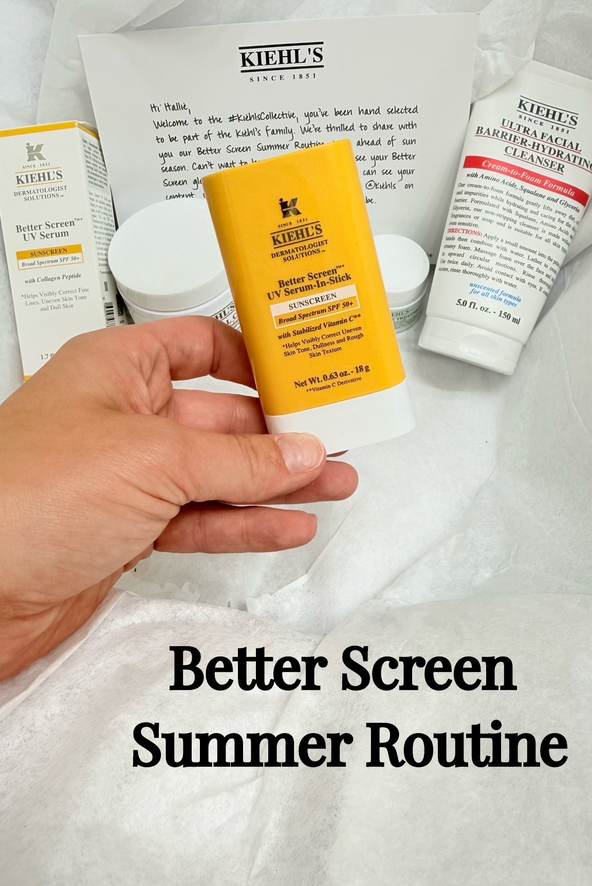 Kiehl’s just sent over their Better Screen summer routine and I’m SO excited 🤍☀️

A few of these are already staples for me — the Ultra Facial Cleanser literally saved my skin postpartum, and the Better Screen UV Serum has been one of my favorite SPF products under makeup 👏🏼

This package included:
✨ Ultra Facial Barrier-Hydrating Cleanser
✨ Creamy Eye Treatment with Avocado
✨ Better Screen UV Serum SPF 50+
✨ NEW Better Screen UV Serum Stick SPF 50+
✨ Ultra Facial Cream

Cannot wait to test the new SPF stick this summer 👀☀️ Linking everything in my LTK!

#Kiehls #KiehlsPartner #BetterScreen #SummerSkincare #SkincareRoutine #SPF50 #GlowingSkin #LTKBeauty #BeautyCreator #MakeupUnderSPF #MomLife #PostpartumSkin #BeautyRoutine #SkincareObsessed #HydratedSkin #CleanGirlAesthetic #UltaBeauty #SephoraBeauty #ContentCreator

#LTKselfcare #LTKBeauty #LTKmorningroutine