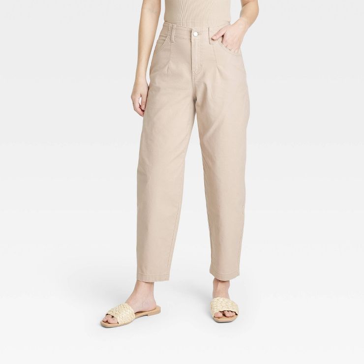Women's Tapered Ankle Barrel Chino Pants - A New Day™ | Target