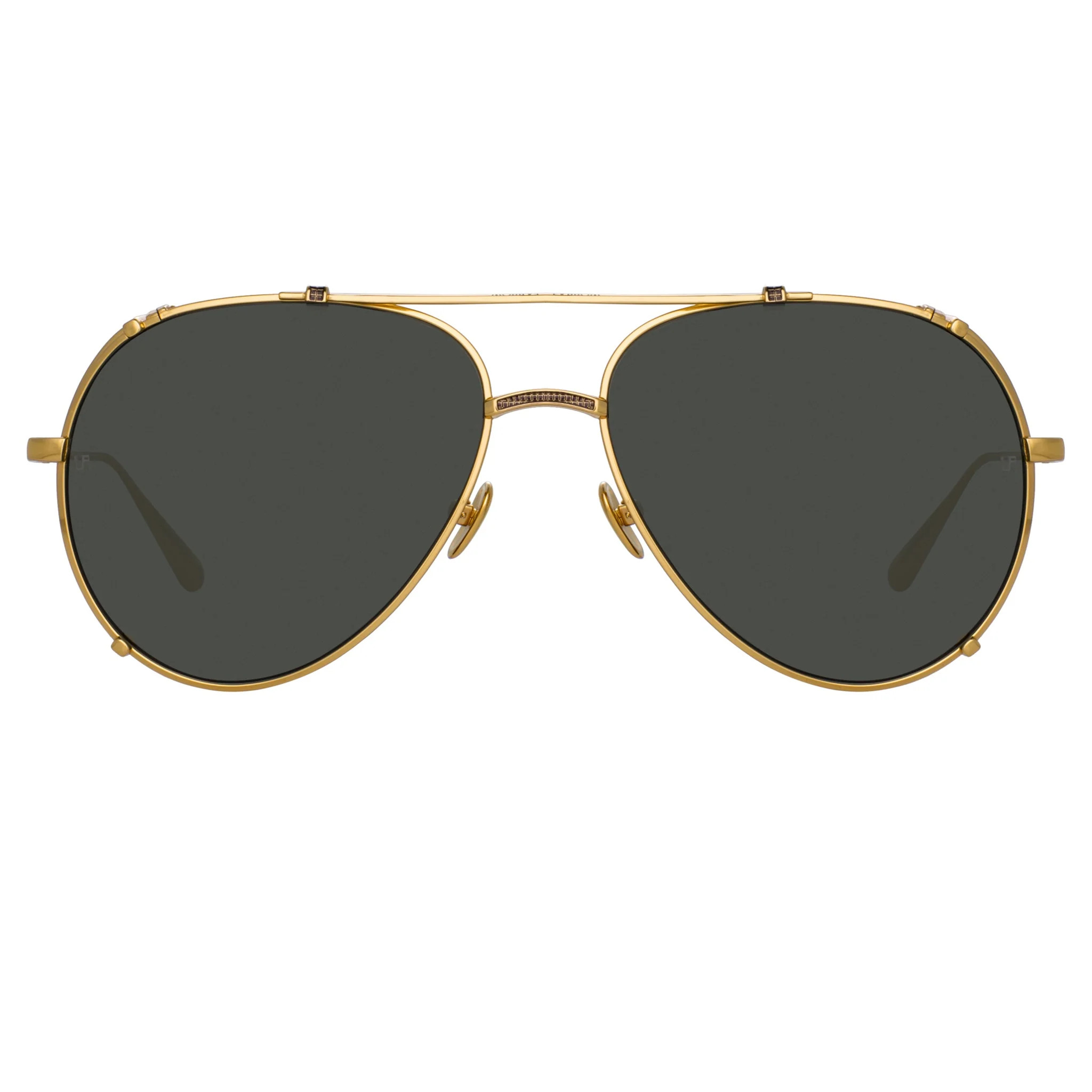 Newman Sunglasses in 22K Yellow Gold | Linda Farrow