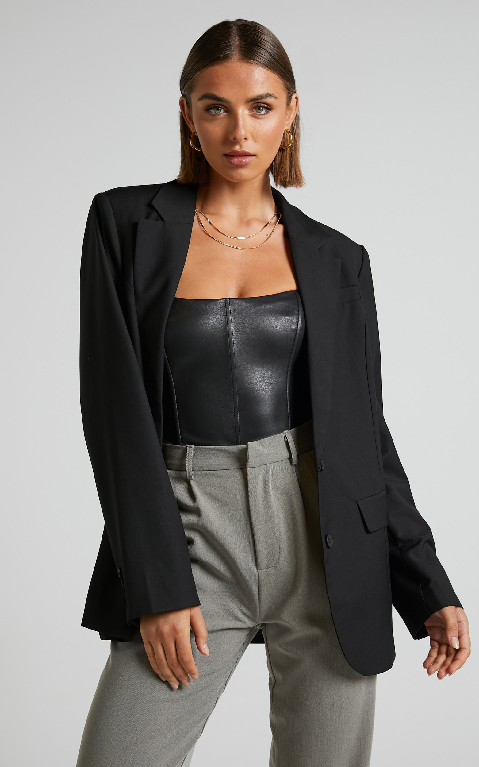 Izara Blazer - Oversized Boyfriend Fit Blazer in Black | Showpo (ANZ)