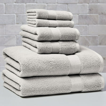 Better Homes & Gardens Signature Soft Solid 6 Piece Towel Set,Soft Silver | Walmart (US)