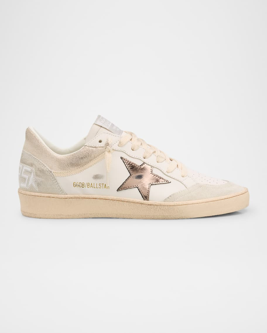 Golden Goose Ball Star Mixed Leather Low-Top Sneakers | Neiman Marcus