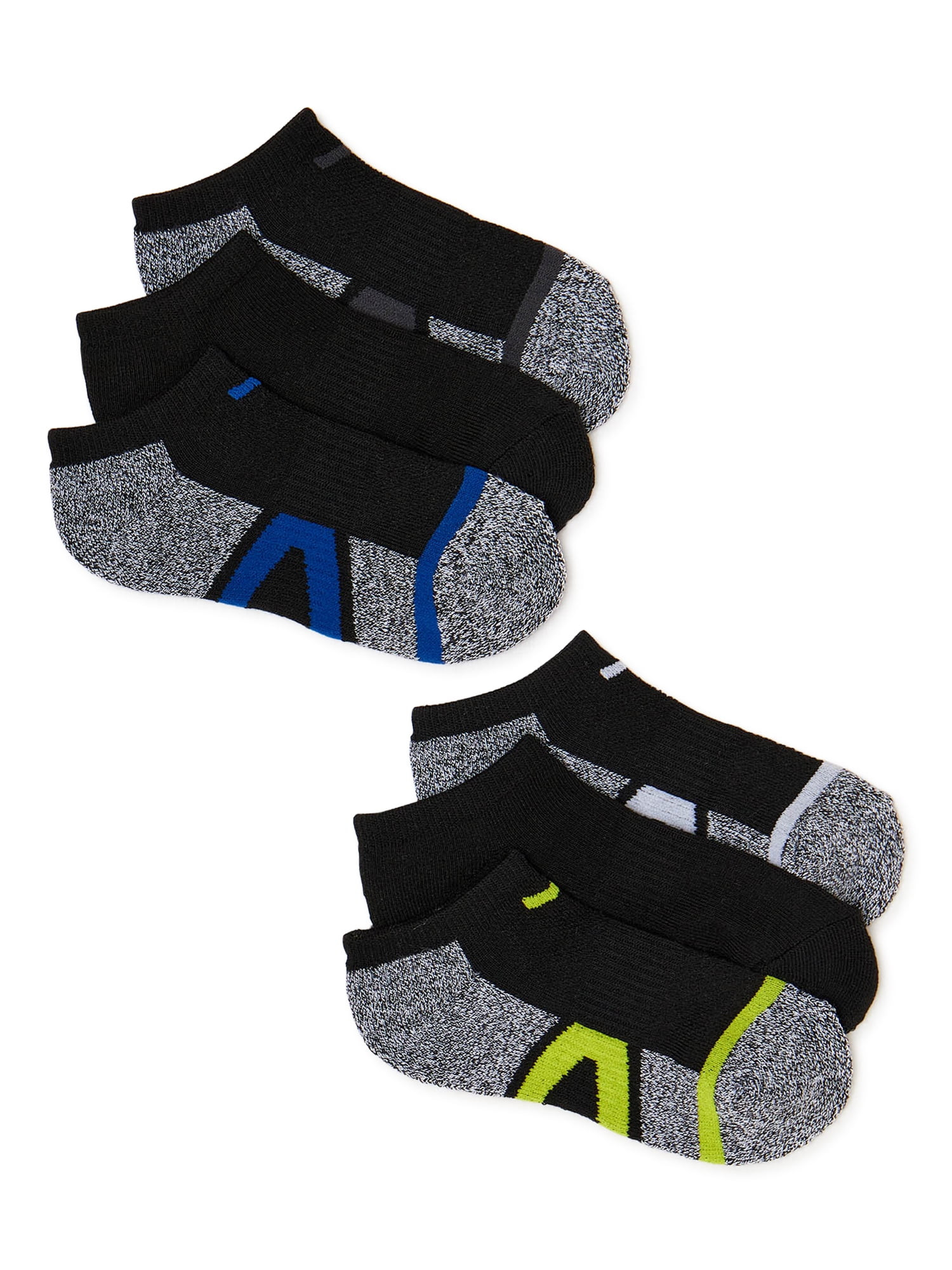 Wonder Nation Boys Sport No-Show Socks, 6-Pack, Sizes S-L | Walmart (US)