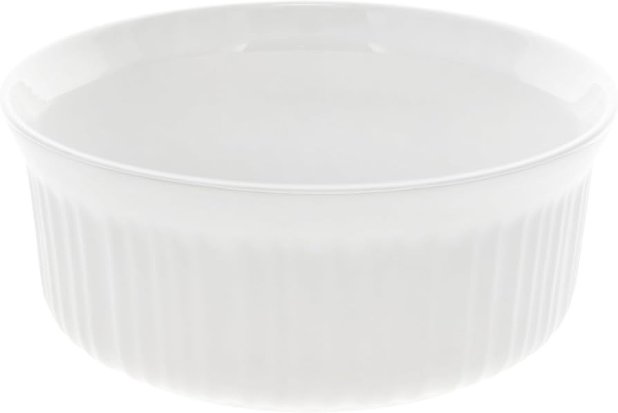 CorningWare FS1 2.5 Qt /2.35L Round French White Glass Casserole Dish - Made in USA | Amazon (US)