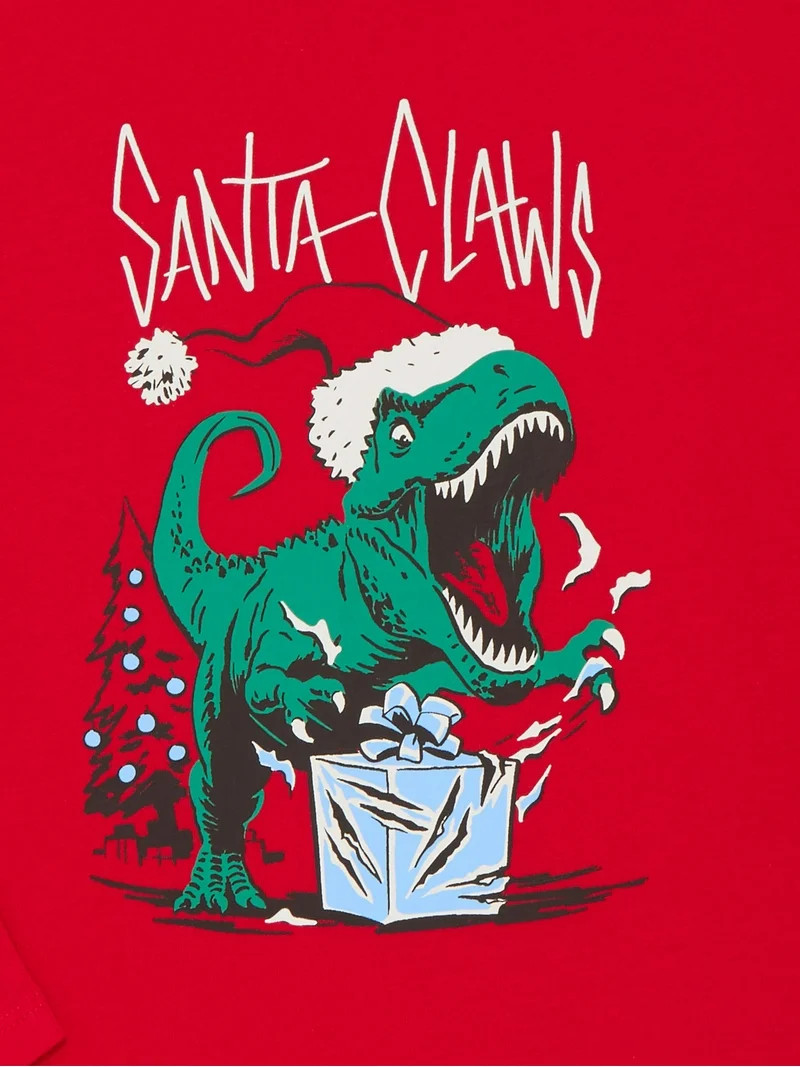 Holiday Time Boys Christmas Long Sleeve Graphic T-Shirt, Sizes 4-18 | Walmart (US)