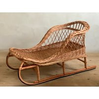 Woven Wicker Christmas Sled Vintage Santa's Sleigh | Etsy (US)