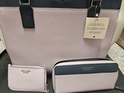 Kate Spade New York Large Laptop Tote Bag & 2 wallets purple & blue | eBay US