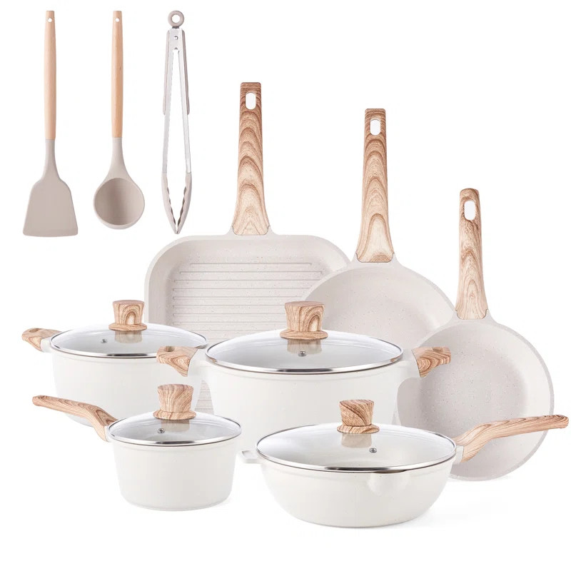 Newpots 20 - Piece Aluminum Non Stick Cookware Set | Wayfair North America