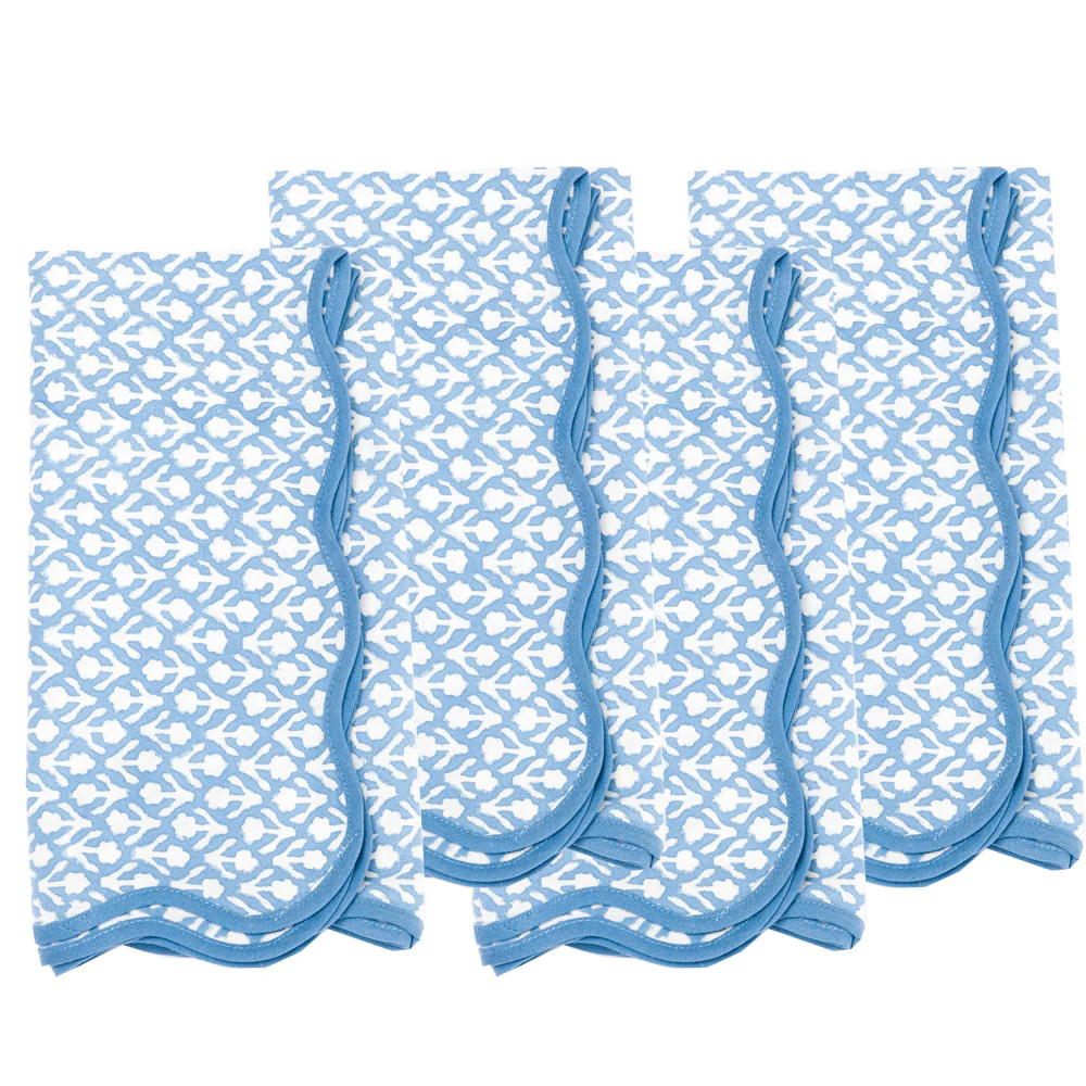 Floral Napkins Blue, Set of 4 | Amanda Lindroth
