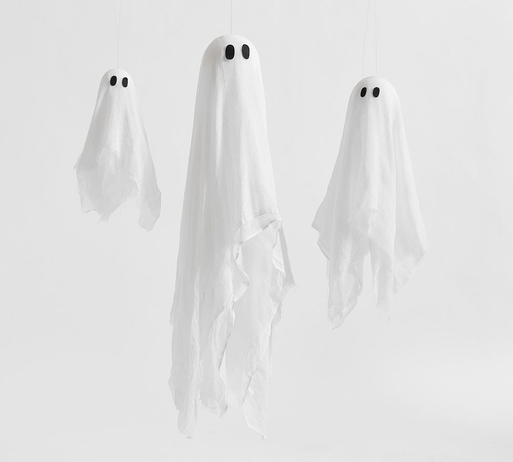 Lit Hanging Ghosts, Set of 3, White | Pottery Barn (US)