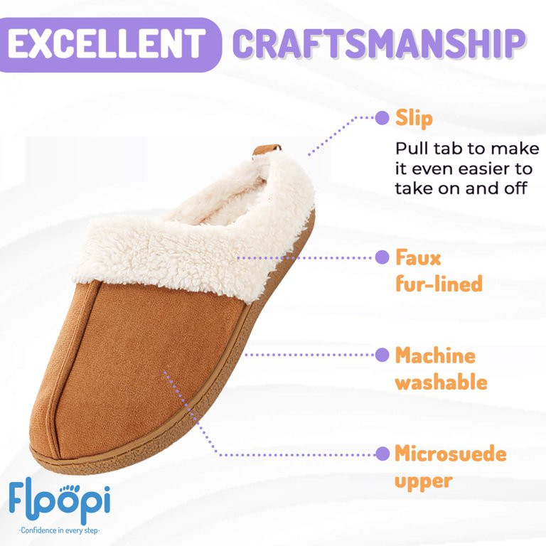 Floopi Womens Indoor Outdoor Fur Lined Clog Slipper W/Memory Foam | Walmart (US)