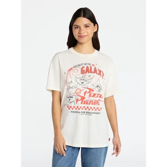 Toy Story Women's Pizza Planet Graphic Tee with Short Sleeves, Sizes XXS-XXL | Walmart (US)