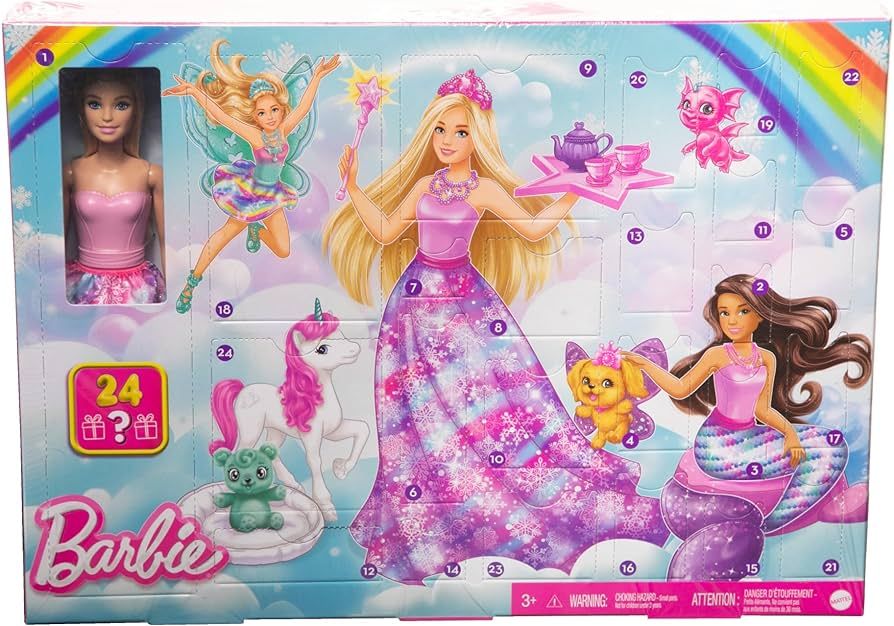 Barbie Dreamtopia Doll and Advent Calendar with 24 Surprises like Fairytale Accessories, Mermaid ... | Amazon (US)
