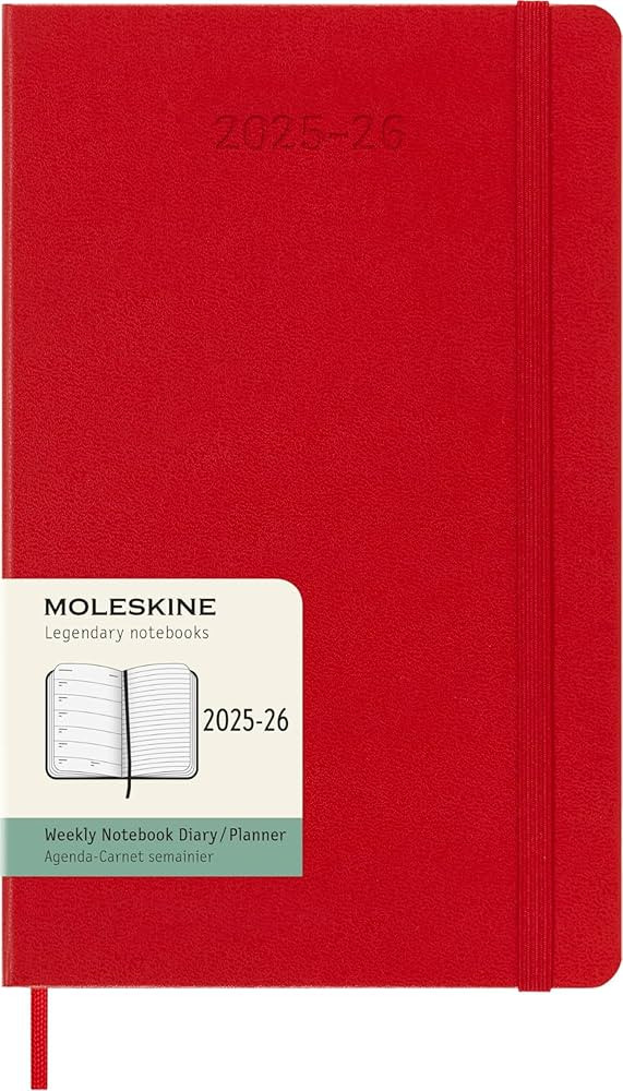 Moleskine Classic 18 Month 2025-2026 Weekly Planner, Hard Cover, Large (5" x 8.25"), Scarlet Red,... | Amazon (US)