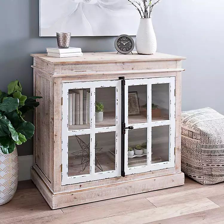 Miller Windowpane Cabinet with Antique Hardware | Kirkland's Home