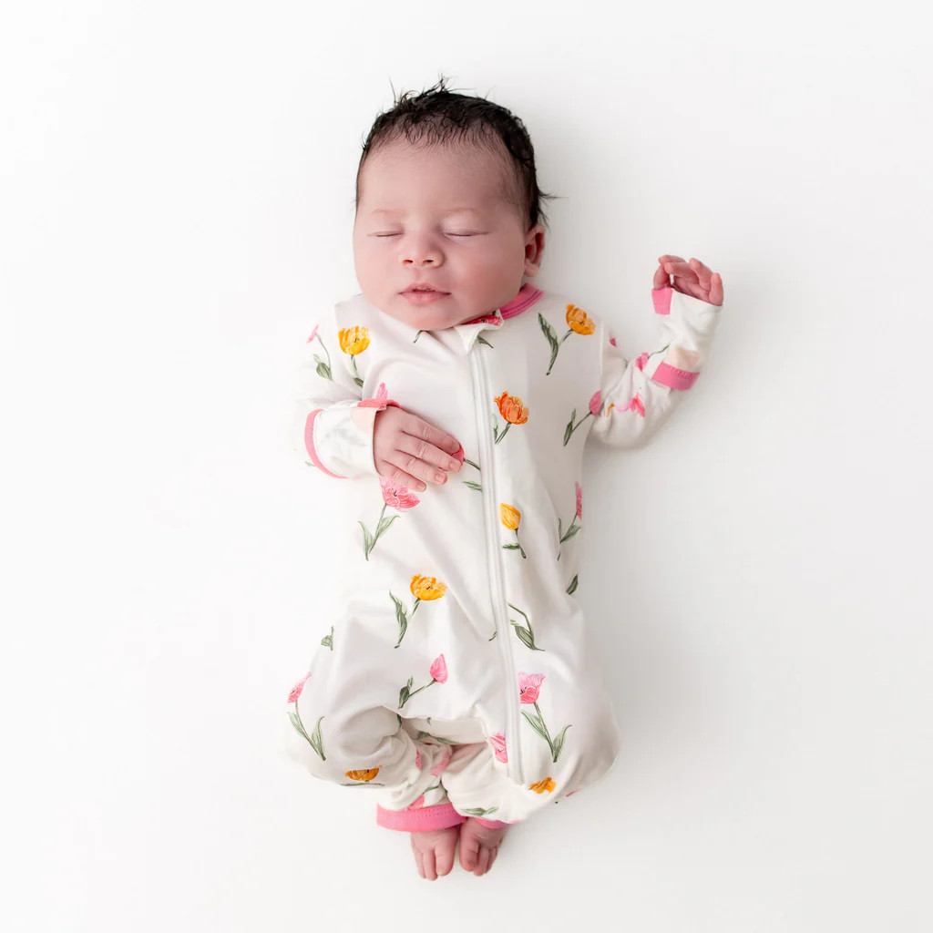 Zippered Romper in Tulip | Kyte Baby