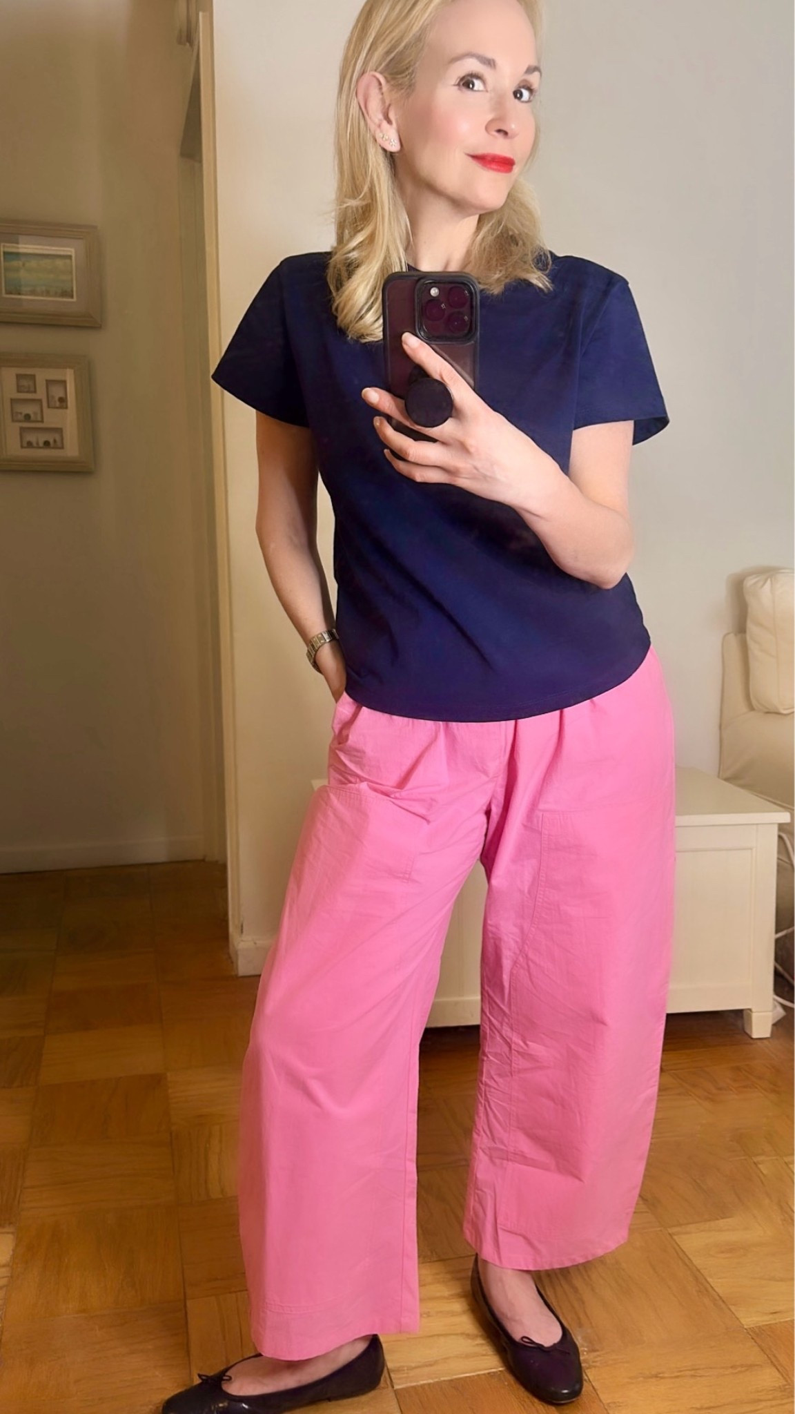 Happy pants. Small tee and medium pant. Should have bought the small but haven’t popped them in a dryer yet.

#LTKootd #LTKPetite