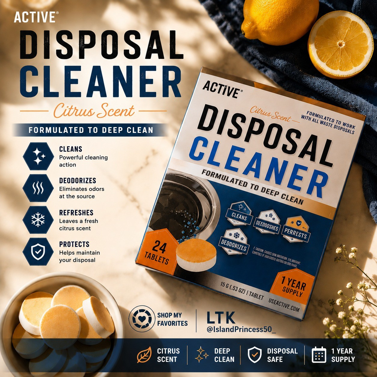 Fresh kitchen, fresh vibes ✨🍋Keeping my sink clean and citrus-fresh with these disposal cleaner tablets! Such an easy little home refresh that makes a BIG difference. 🧼💙

#LTKHome