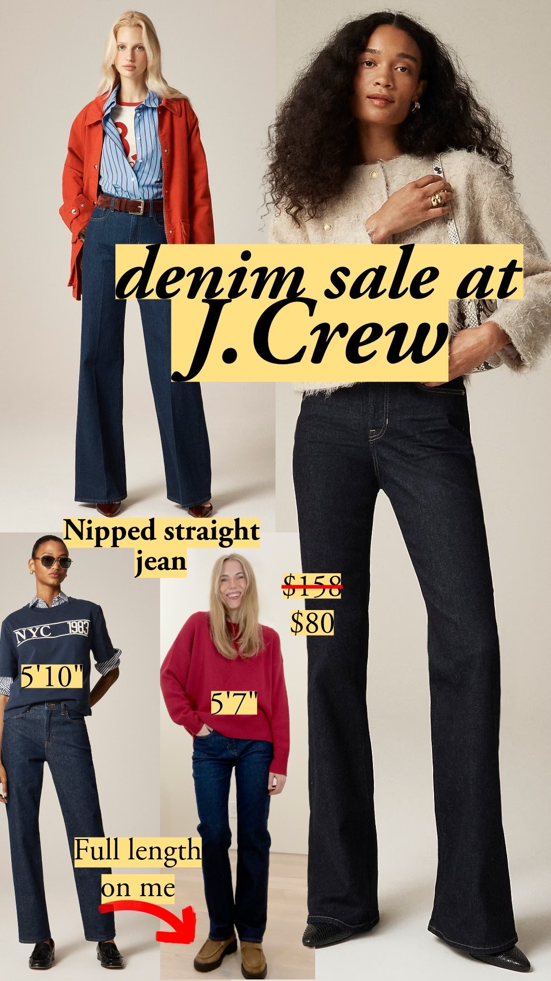 Love the nipped straight jeans - I have them in size 25. My size in most other brands is 26, but I size down at J.Crew. Also love the vintage flare cut - I have a wash that's OOS.

#LTKootd