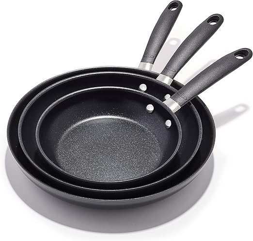 OXO Good Grips Hard Anodized PFOA-Free Nonstick, 8" 10" and 12" 3 Piece Frying Pan Skillet Set, B... | Amazon (US)
