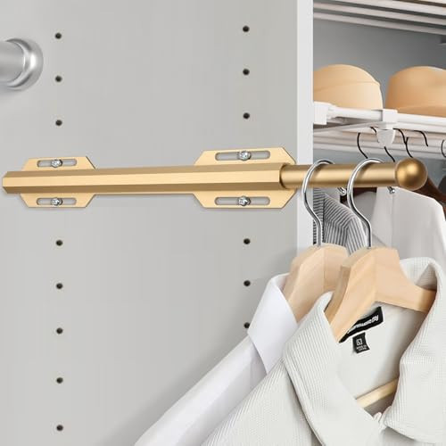 Valet Rod For Closet Pull Out, Heavy Duty Adjustable Valet Rod For Closet, Laundry Room, Bedroom, Bathroom(Gold) | Amazon (US)