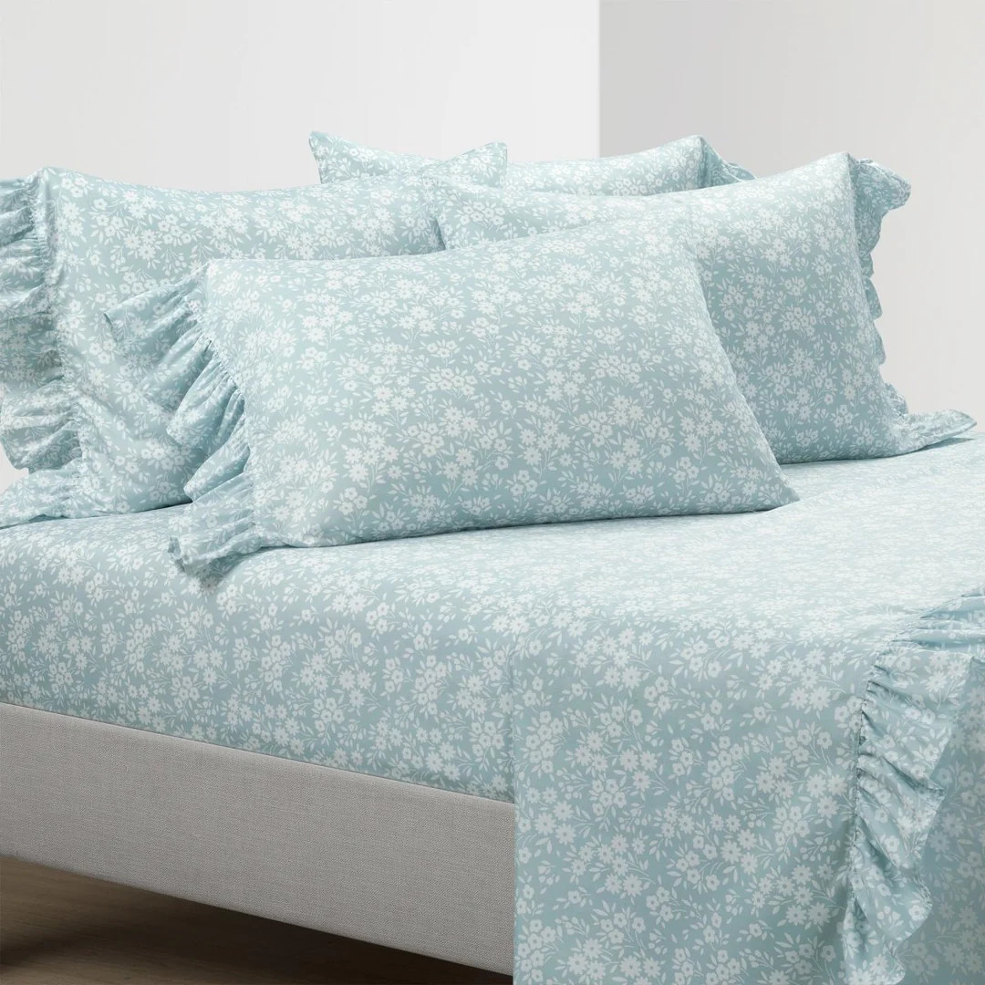 Garden Of Flowers Ruffle Sheet Set | Lush Decor