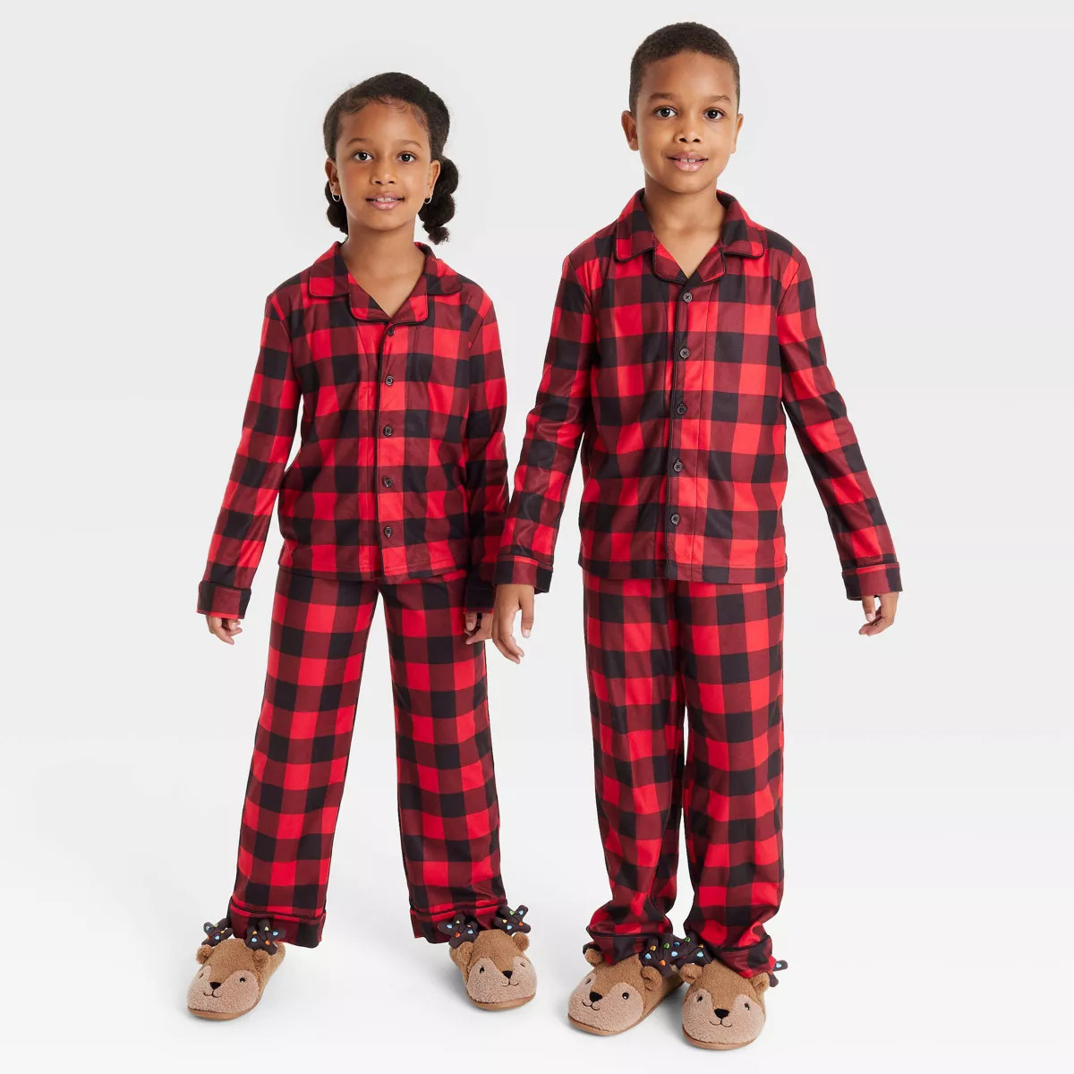 Kids' Buffalo Check Holiday Matching Family Pajama Set - Wondershop™ Red M | Target