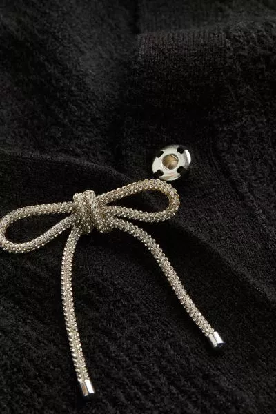 Rhinestone-bow Rib-knit Cardigan - … curated on LTK
