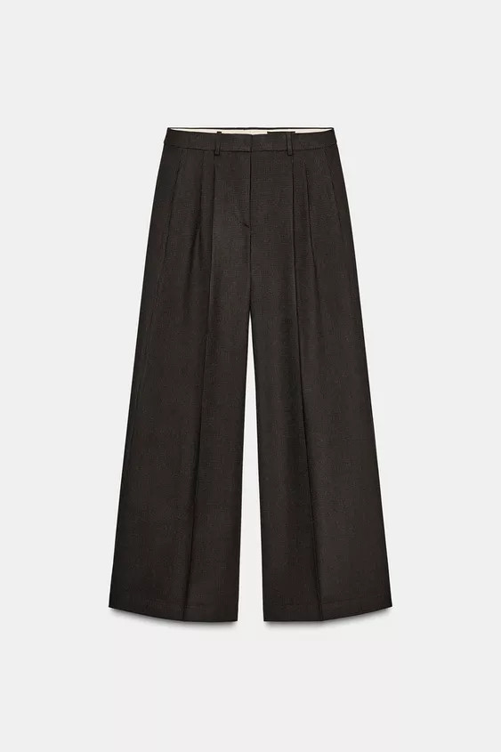 ZW COLLECTION WIDE-LEG PLEATED TROUSERS | Zara UK