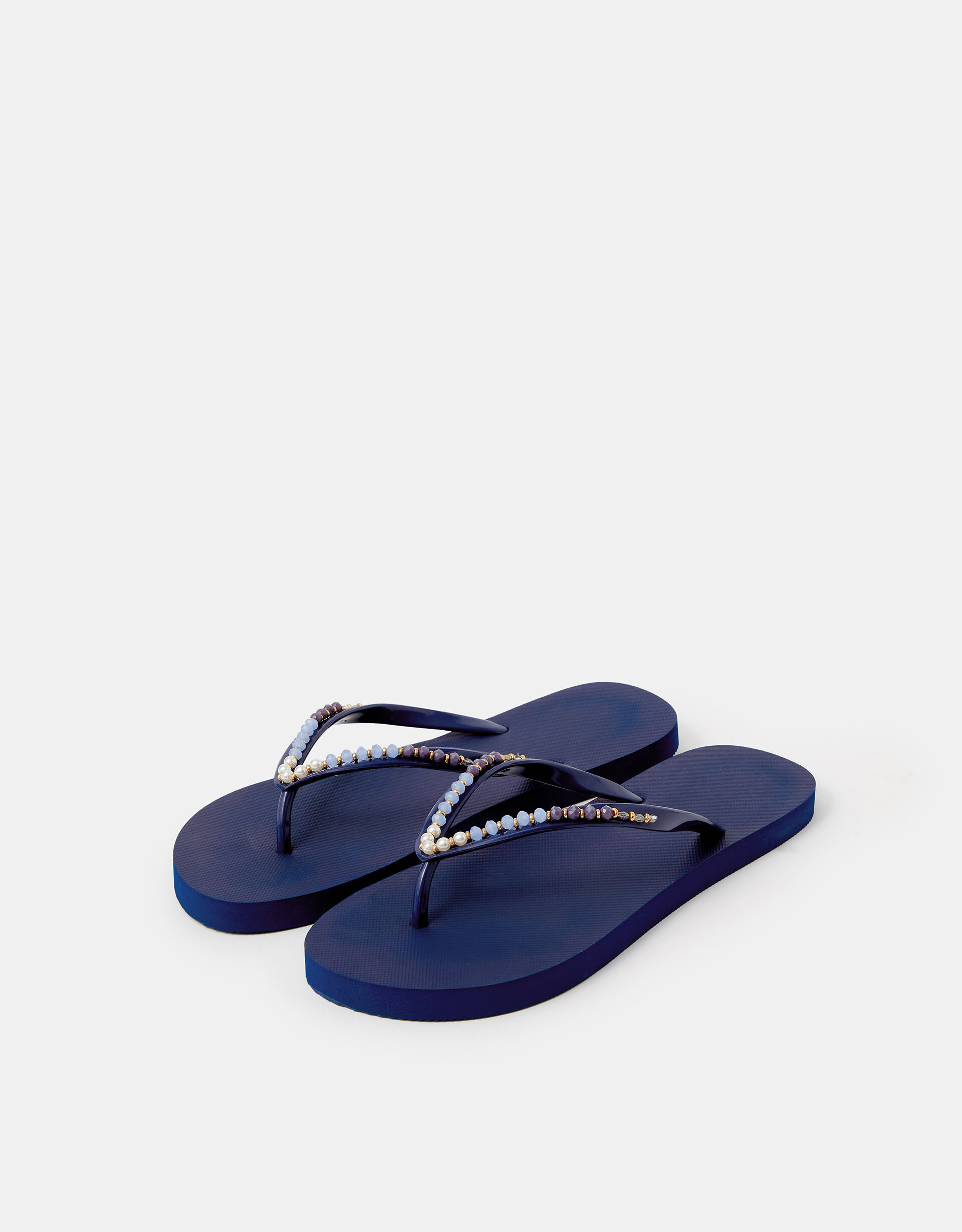 Beaded Flip Flops Blue | Accessorize (Global)
