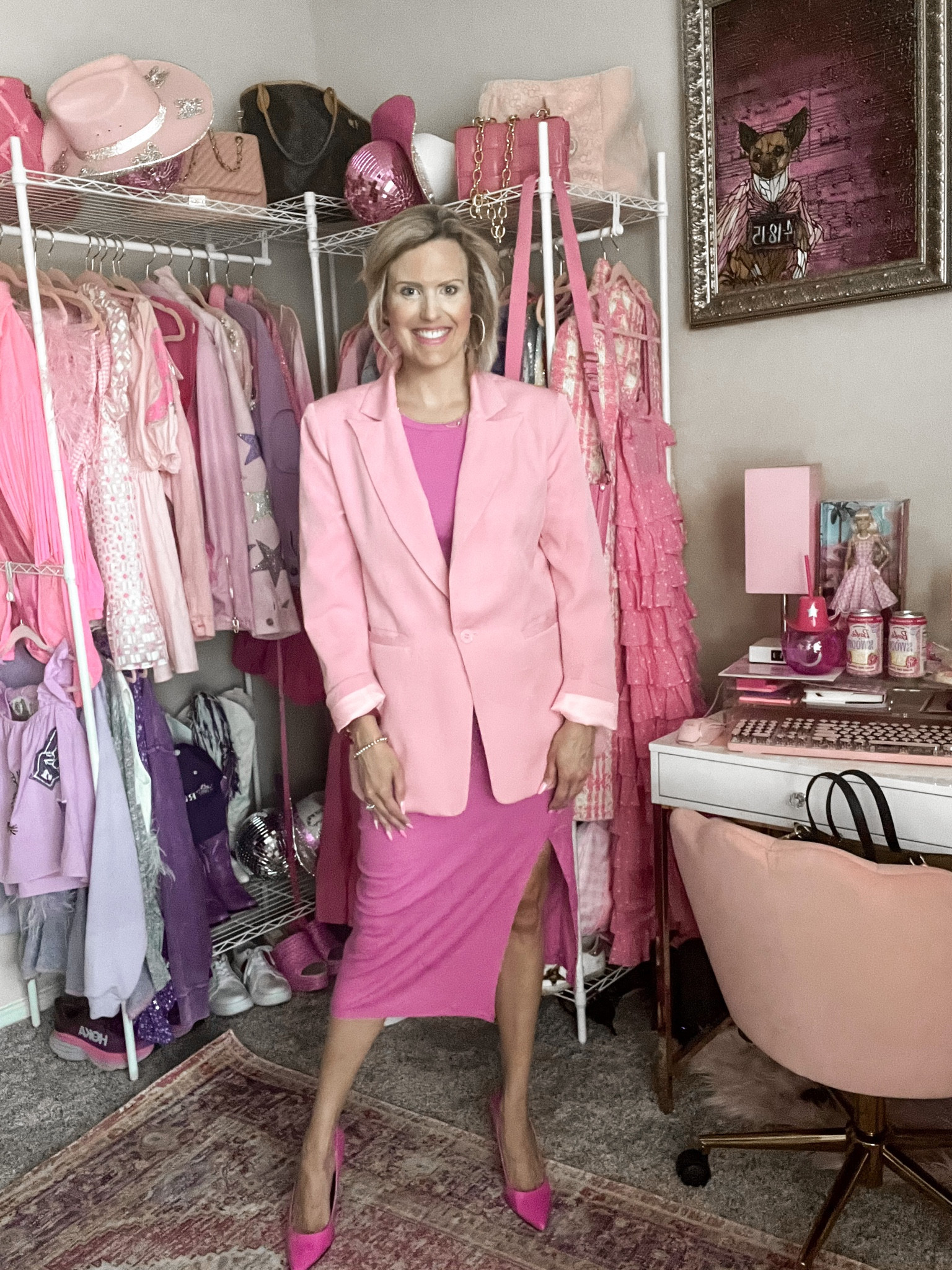 Fall mauve midi dress
Amazon find
Pink blazer
Pink heels
Work outfit
Fall fashion inspo 
Black work tote


#LTKunder50 #LTKworkwear #LTKstyletip