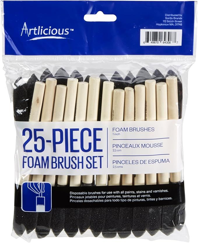 Artlicious - Foam Paint Brush Value Pack (One Inch - 25 Pack) | Amazon (US)