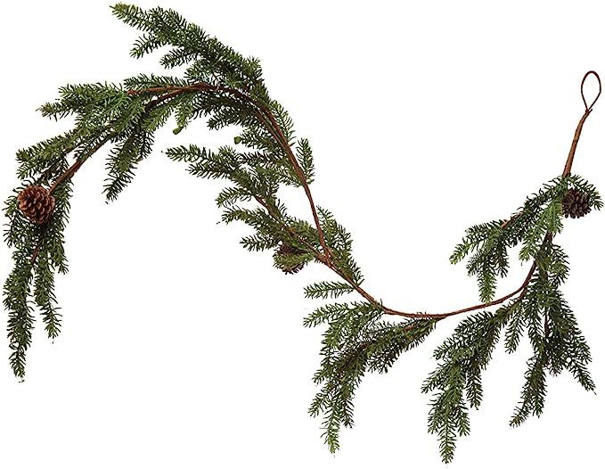 Faux Hemlock Garland with Pinecones, Multicolor | Amazon (US)