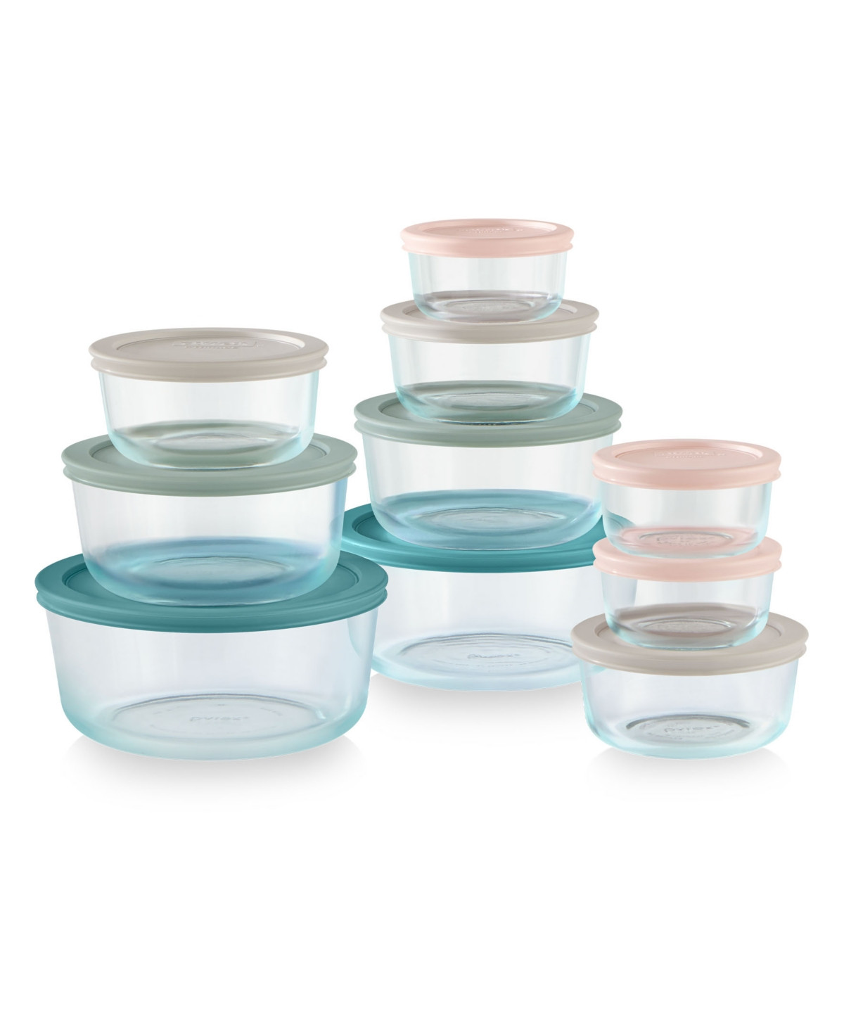 Pyrex Simply Store 20-Piece Round Glass Storage Set - Clear | Macy's