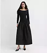 Taffeta Ponte Off The Shoulder Maxi Dress | LOFT