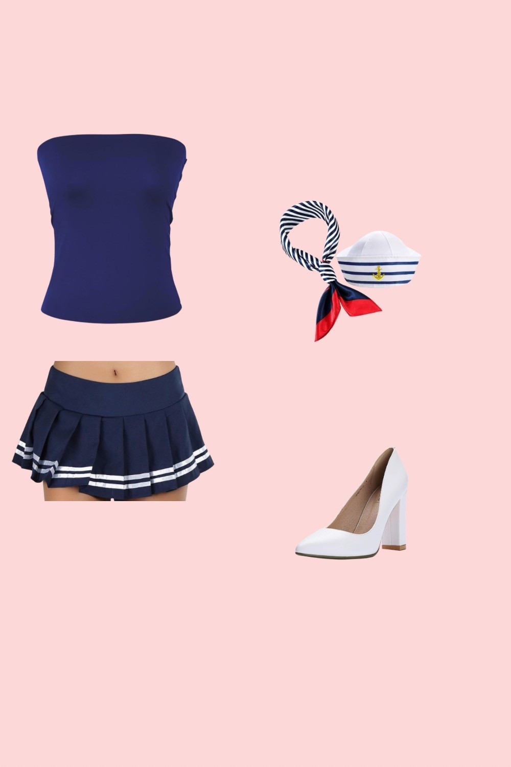 Halloween

Get nautical-chic with this cute sailor costume featuring a navy tube top, pleated mini skirt, striped scarf, and white heels. Perfect for themed parties, Halloween, or fun photo shoots! Add a sailor hat for the ultimate classic look. ⚓💙 #SailorOutfit #CostumeInspo #NauticalStyle #HalloweenCostume #CosplayIdeas

#LTKStyleTip #LTKSeasonal #LTKHalloween