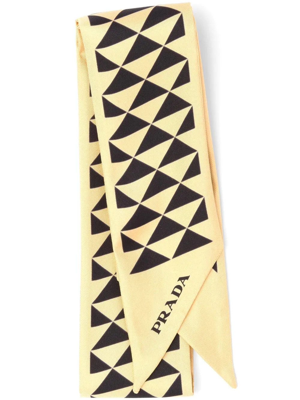 Prada triangle-logo Twill Scarf - Farfetch | Farfetch Global