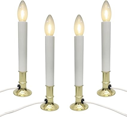 SUNSGNE Christmas Electric Window Candle Lights with Auto Sensor, Dusk to Dawn Candle Lamps with ... | Amazon (US)
