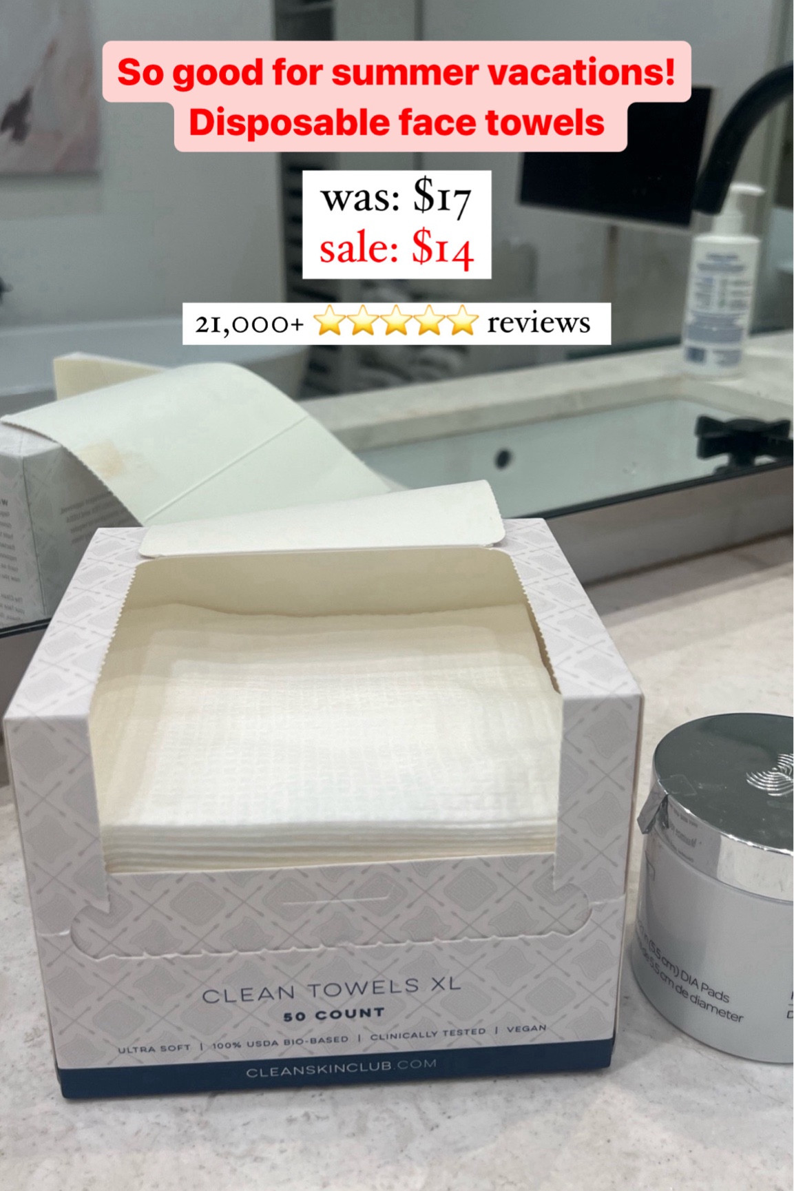 Clean skin towels on sale for Memorial Day weekend. ❤️ disposable face towels for at-home or traveling 

#LTKFindsUnder50 #LTKSaleAlert #LTKBeauty