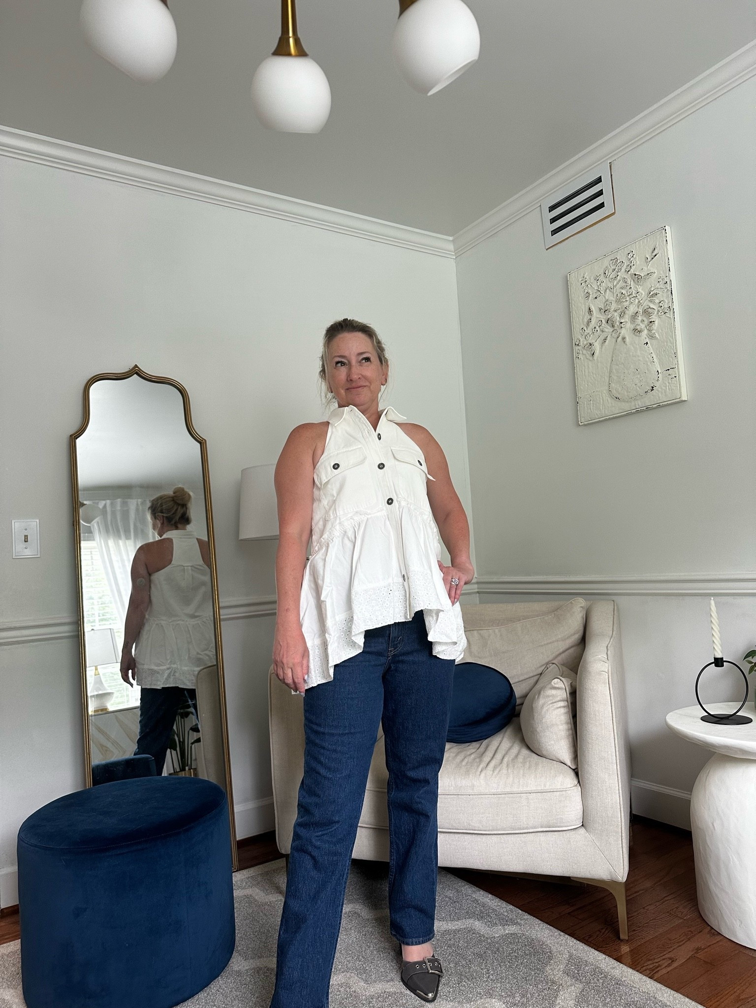 This outfit feels like the perfect mix of coastal casual with a little western edge. The flowy Vici top paired with Abercrombie’s ultra high rise curvy straight jeans gives such an effortless fit, and I love it styled with these western-inspired sandal boots for an elevated everyday look. One of those outfits that works for lunch, errands, or casual summer nights. Use code TRILBYSAVE35 to save on my Vici favorites.

#vici #vicidolls #abercrombie #petitefashion #over40style #summerstyle #casualstyle #everydayoutfit #westerninspired #straightjeans #momstyle #marylandinfluencer #easternshoremd #styledontheshore #coastalchicstyle #midatlanticstyle

#LTKootd #LTKPetite #LTKOver40