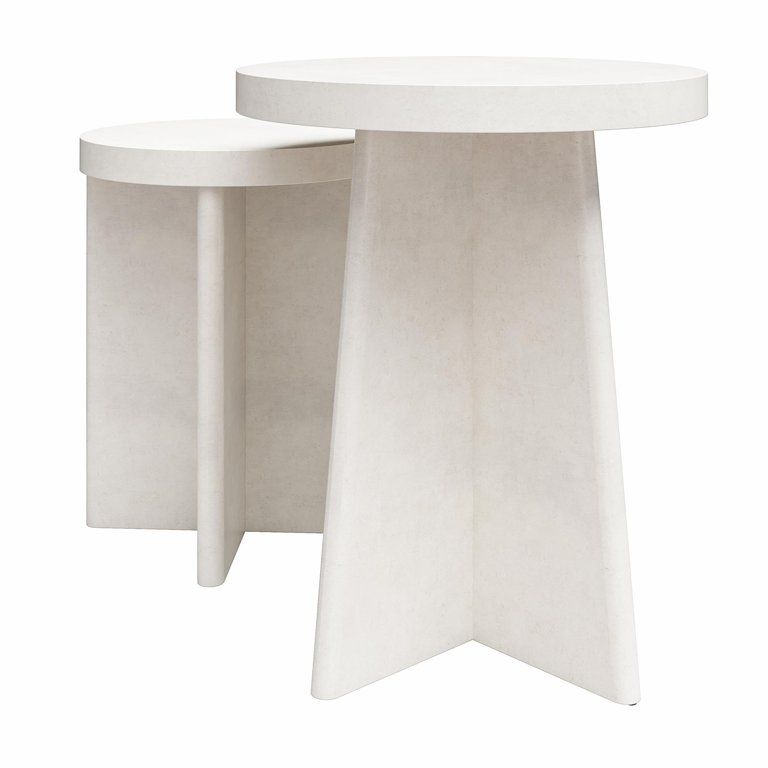 Queer Eye Liam Round End Tables, Set of 2, Plaster | Walmart (US)