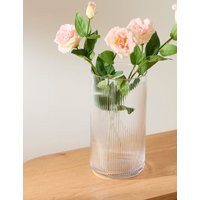 M&S Collection Glass Ribbed Vase - Clear, Clear | Marks & Spencer (UK)