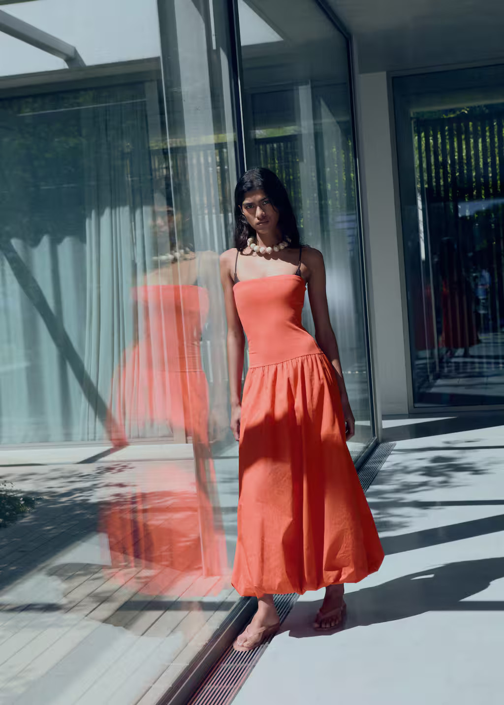 Combined knitted balloon dress orange - Women - 0 - MANGO | Mango (US/MX/AU)