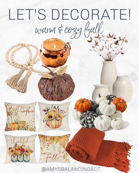 Warm and cozy fall decor 

Featuring natural wood beads | fall pumpkin decor | cozy fall blanket | cotton stems for decorating | fall pillow cases

#LTKhome #LTKunder50 #LTKSeasonal
