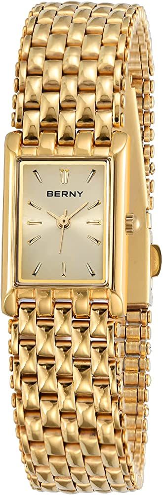 BERNY Gold Watches for Women Updated Ladies Quartz Wrist Watches Stainless Steel Band Womens Smal... | Amazon (US)