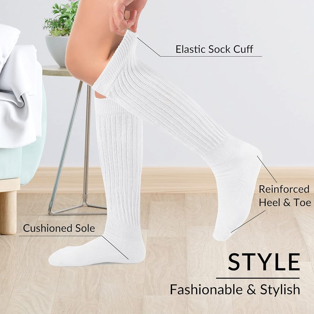 Witwot Slouch Socks Women Knit Knee High Boot Long Tube Scrunch Sock for Woman | Amazon (US)