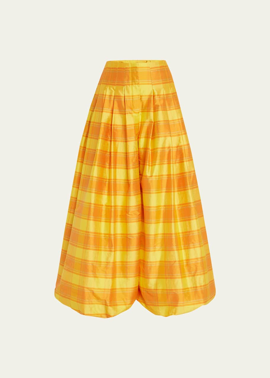 Plaid Pleated Balloon Trousers | Bergdorf Goodman