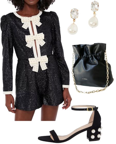 Holiday party bow outfit! Saloni romper 🖤 

#LTKHoliday #LTKbeauty #LTKstyletip