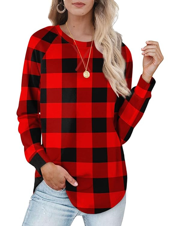 XIEERDUO Womens Sweatshirts Crewneck Loose Fitting Tunic Tops Long Sleeve Shirts Pullover | Amazon (US)